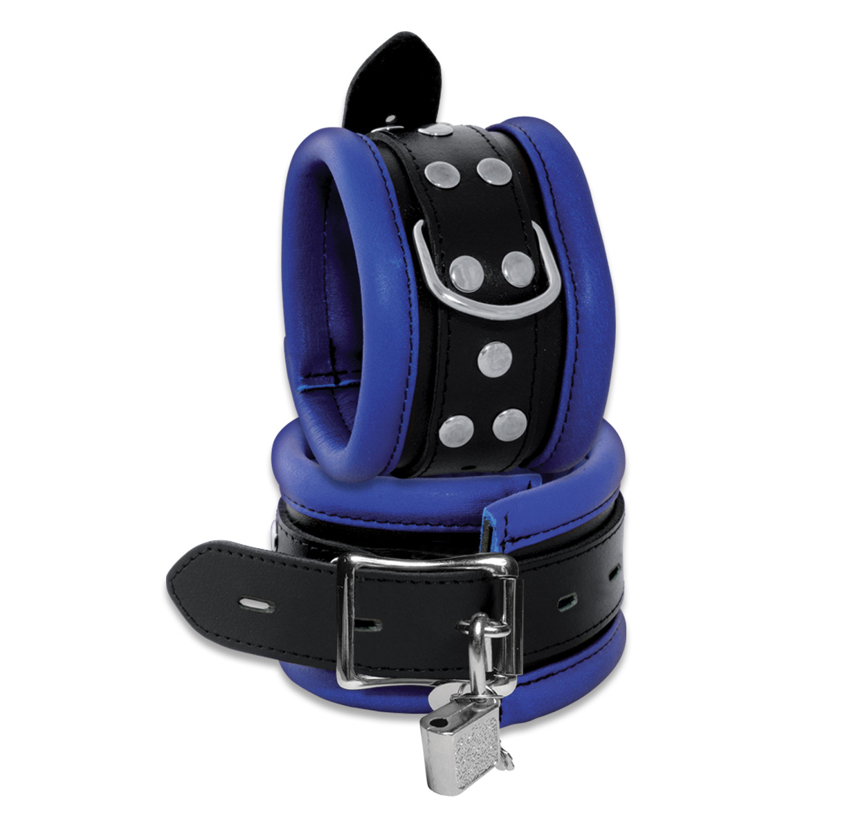 High Quality Leder Fussfessel Blue abschliessbar