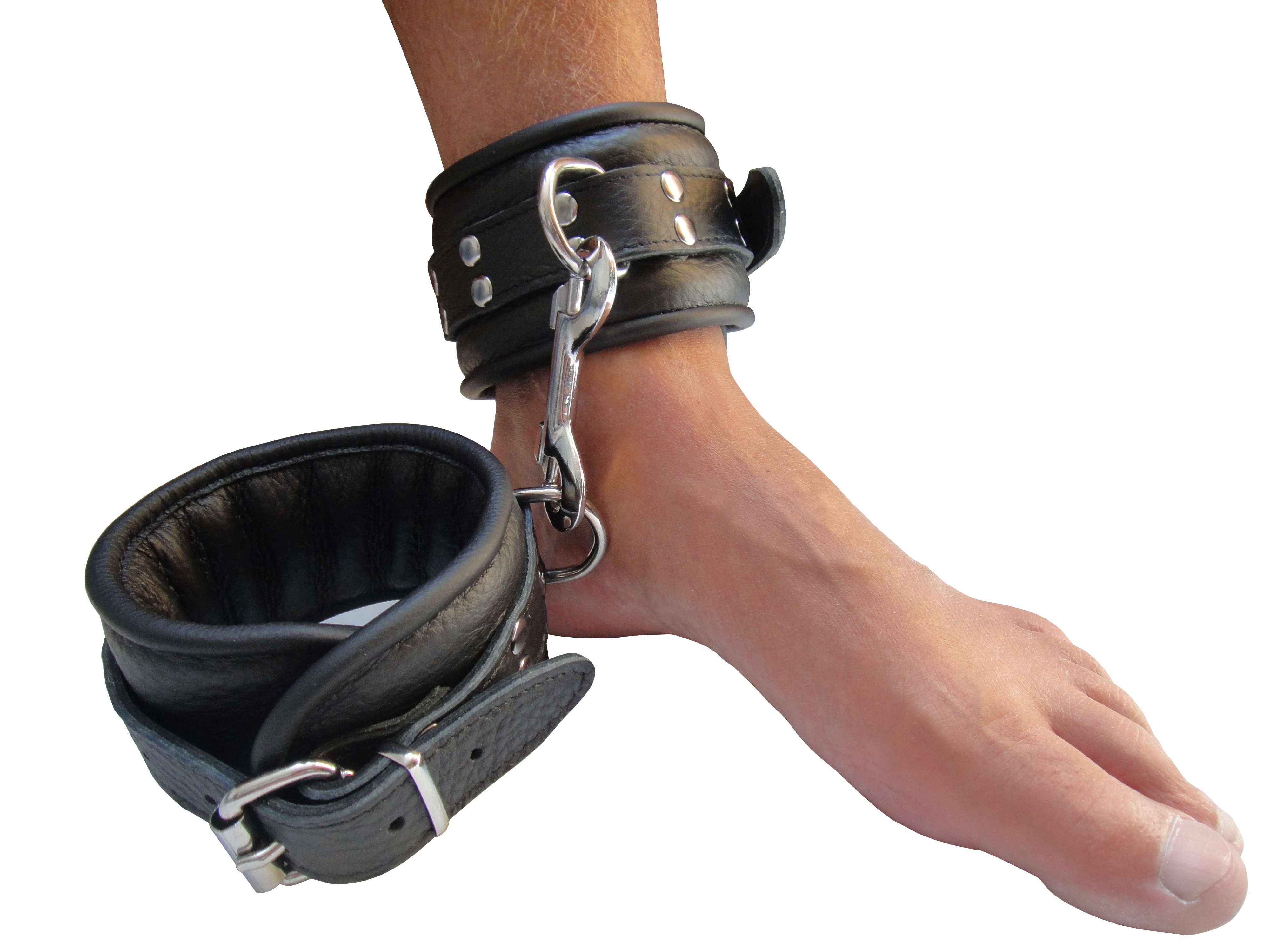Leder Fußfessel Schwarz Professional