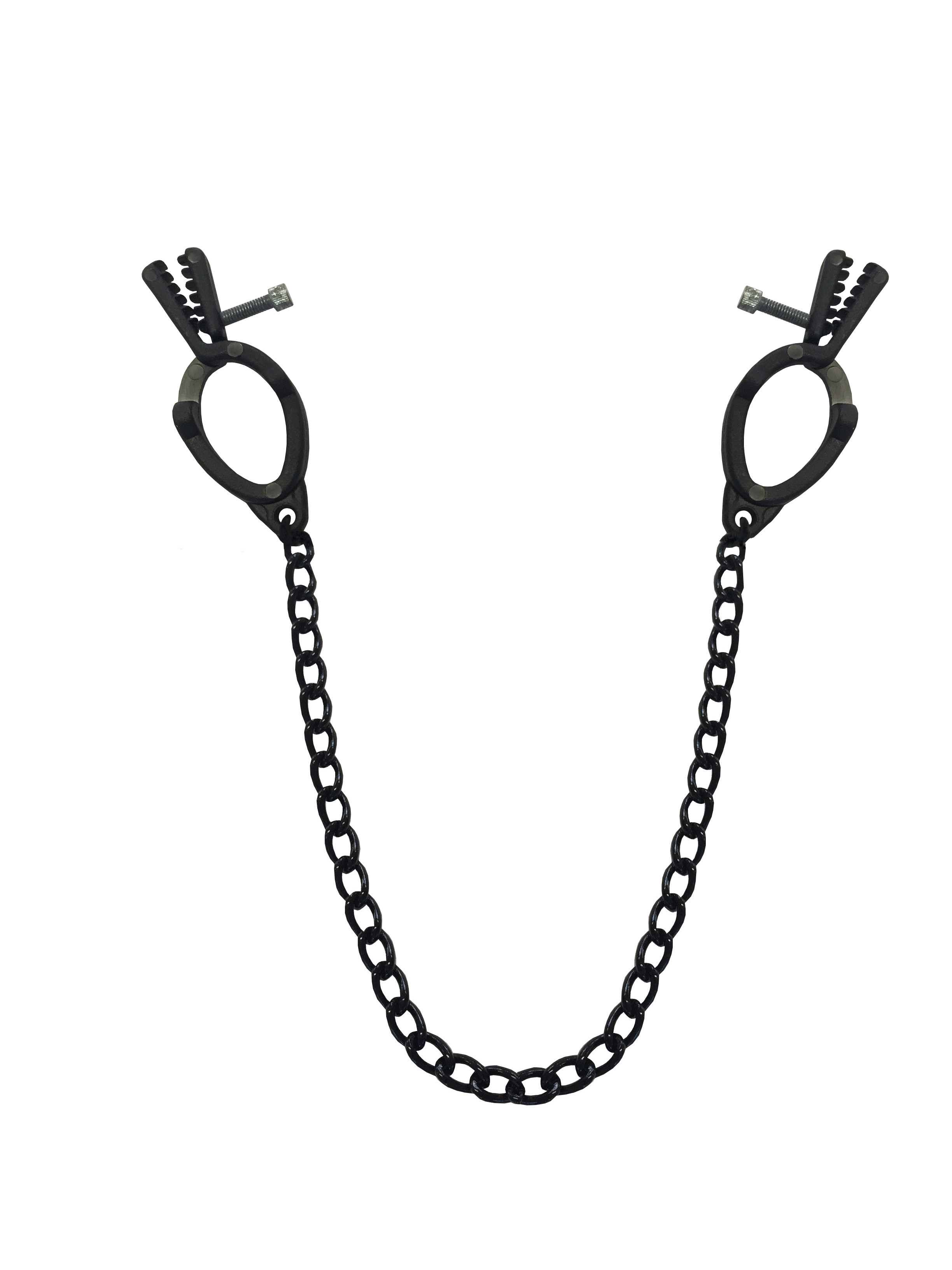 Hartplastikklemmen mit Kette - schwarz